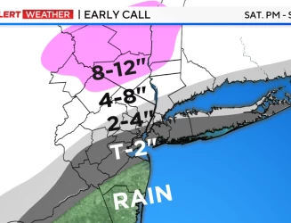 Updated First Alert Weather Team weekend snowfall expectations for NYC, New Jersey, Long Island and Connecticut