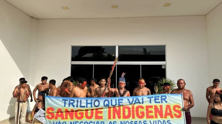 Indigenous protesters in Brazil interrupt hearing on Amazon grain railway